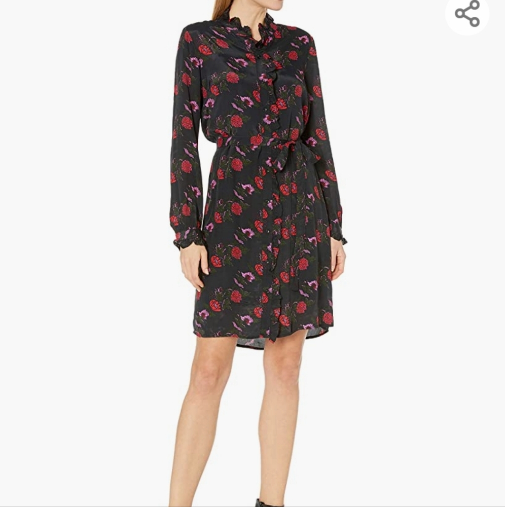 Lucky Brand Long Sleeve, Tie Waist Poppy Dress